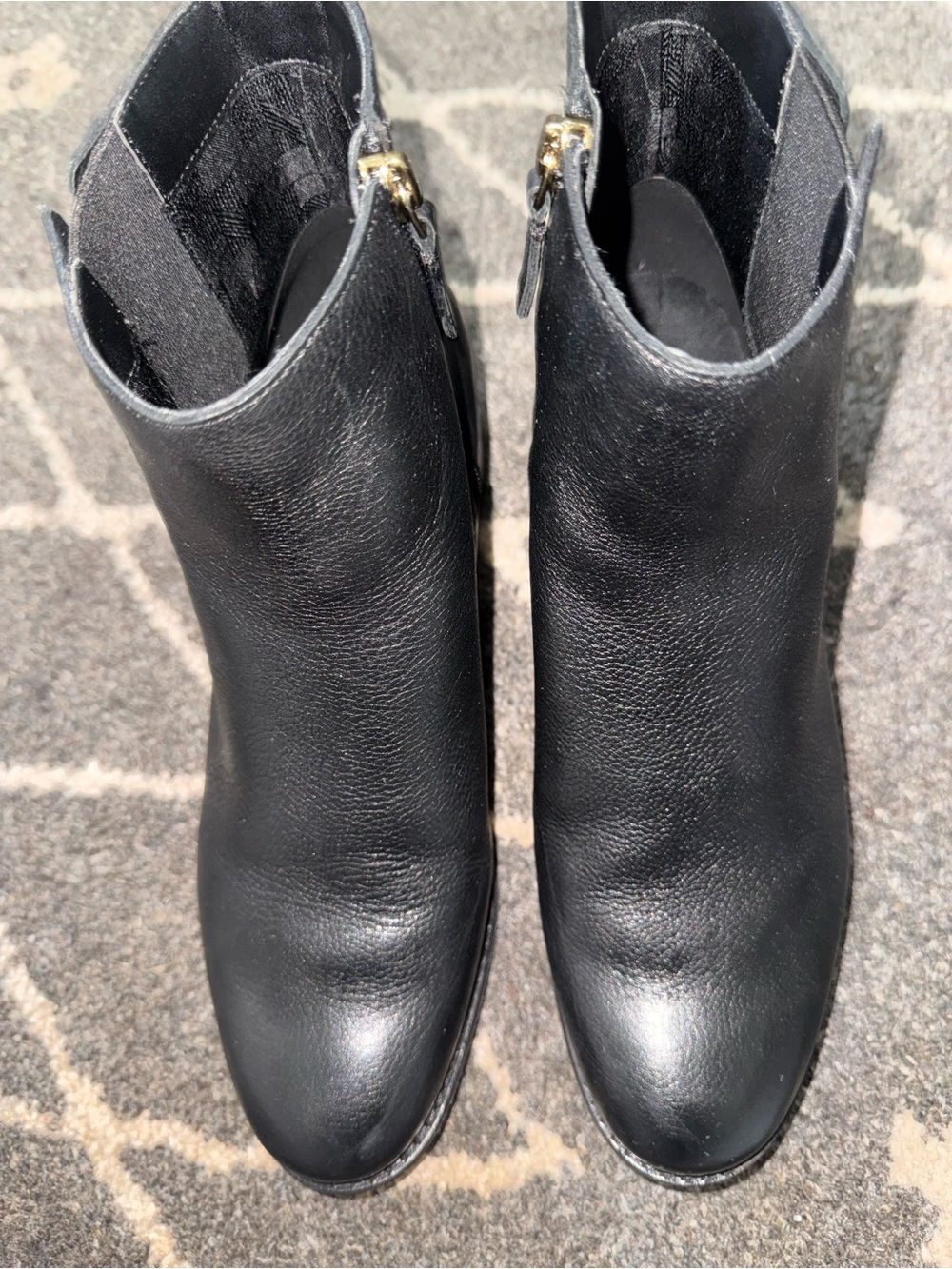 Women's Cole Haan Black Leather Ankle Boot with Side Zip